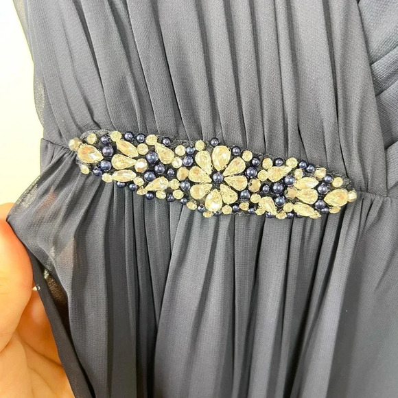 Eliza J Women's Size 10 Blue Embellished High/Low Chiffon Dress Formal - Picture 5 of 15